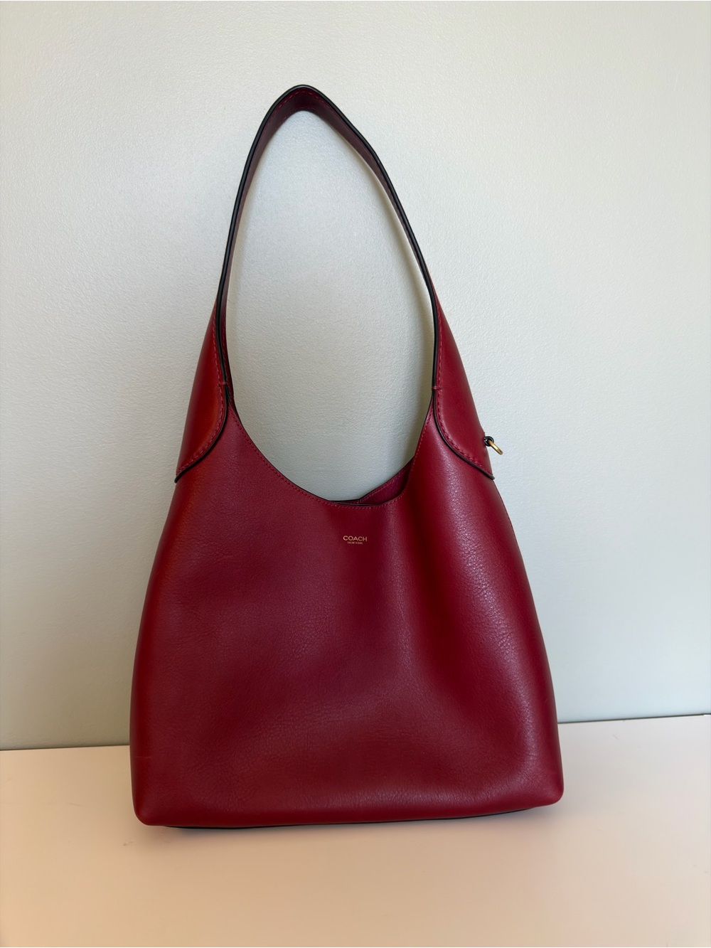 Coach Brooklyn 28 Red Leather Shoulder Hobo Bag